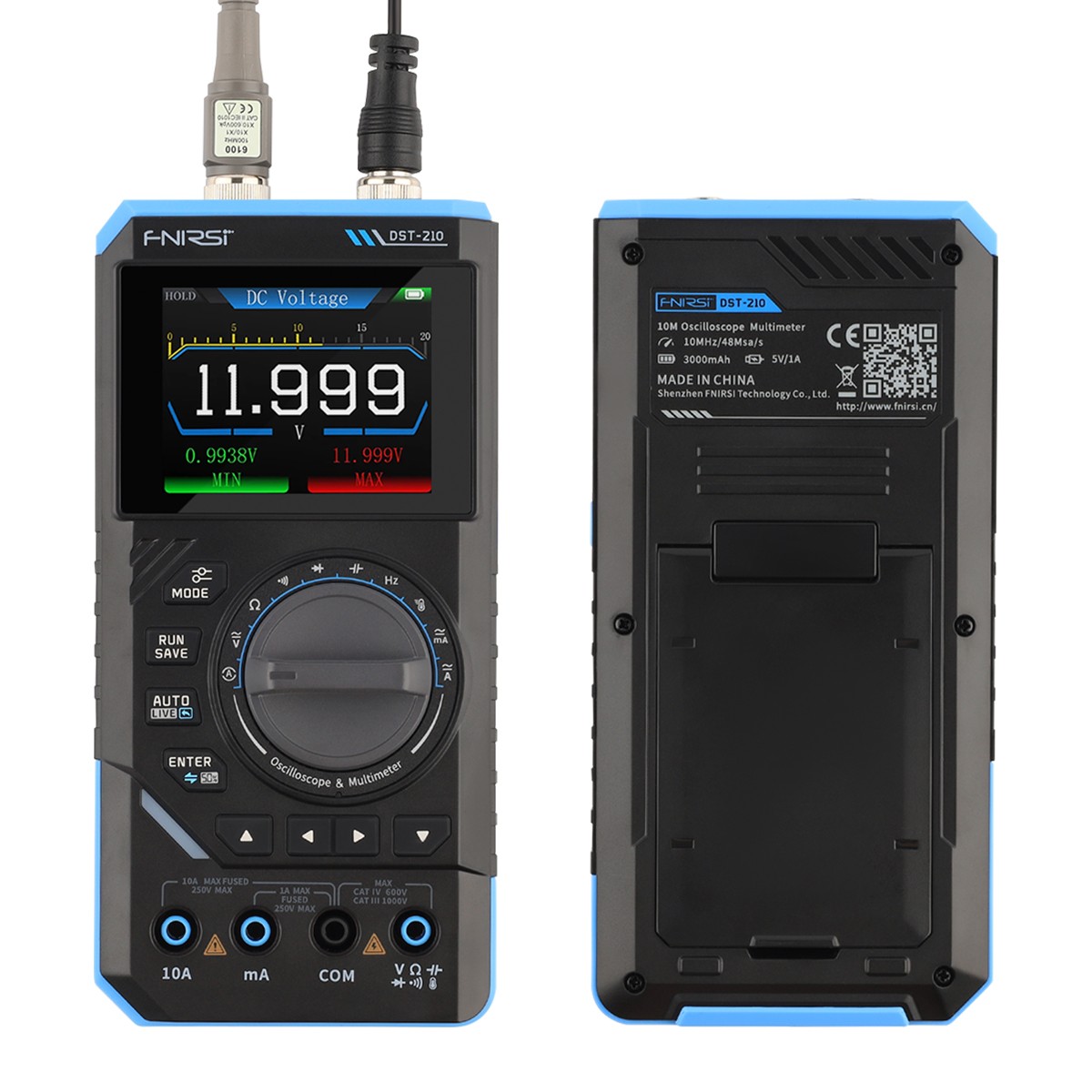 3in1 FNIRSI DST210 Handheld Digital Oscilloscope Multimeter Signal Generator 10M