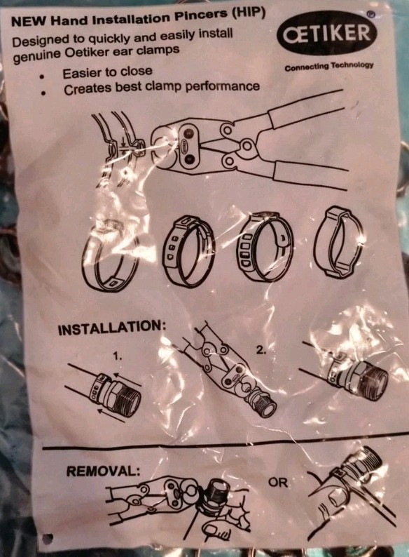 Oetiker Stepless Ear Clamp 14.5mm Stainless Steel Silver 100 Pack
