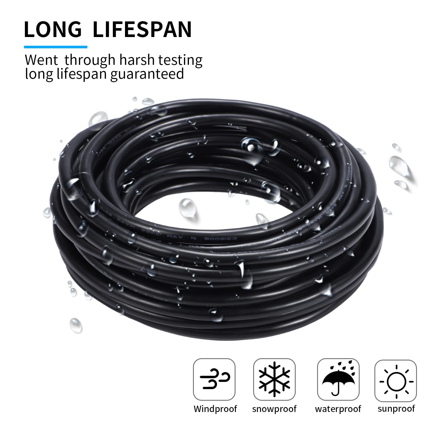 20 Gauge 3 Conductor Electrical Wire Oxygen-Free Copper Cable 50FT/15.3M Flexibl