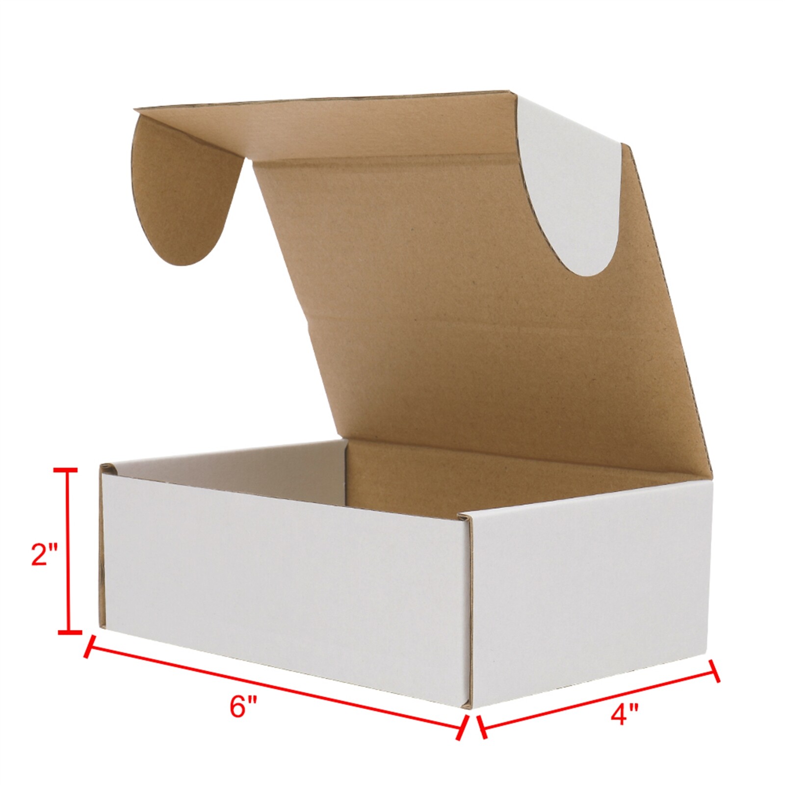6x4x2” Shipping Boxes 50 Pack White Corrugated Cardboard Box Mailer Paper Boxes