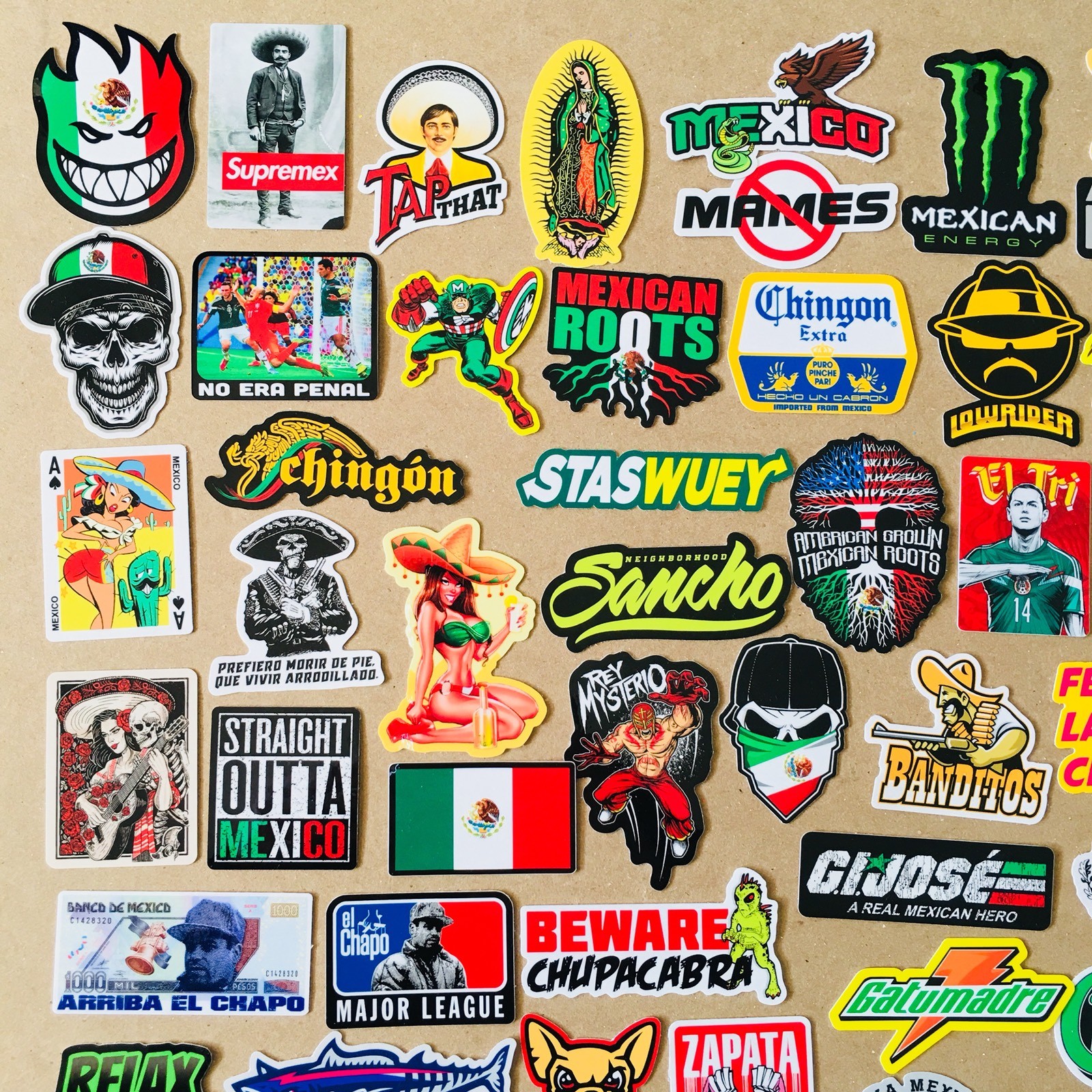 SUPER MEXICAN Hard Hat Stickers 82+ MEXICO HardHat Sticker & Decals, Helmet MX