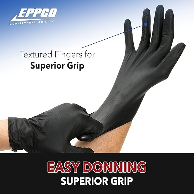 Grease Bully Nitrile Gloves – 6MIL – Black – 1 Box