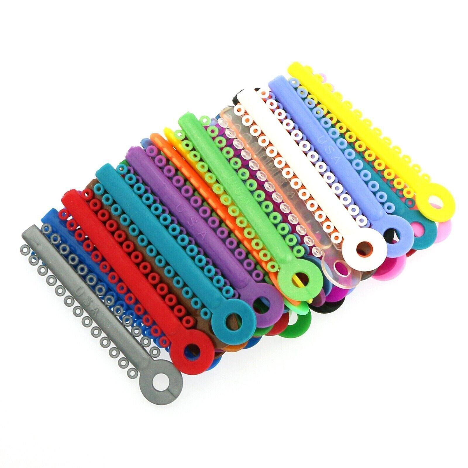 1040 Pcs Dental Orthodontic Ligature Ties Elastic Rubber Band Braces Mixed Color