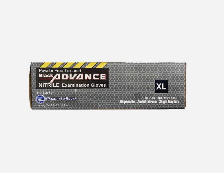 Advance Nitrile Examination Gloves 6-mil, Black – 1000 Pieces New (S/M/L/XL)