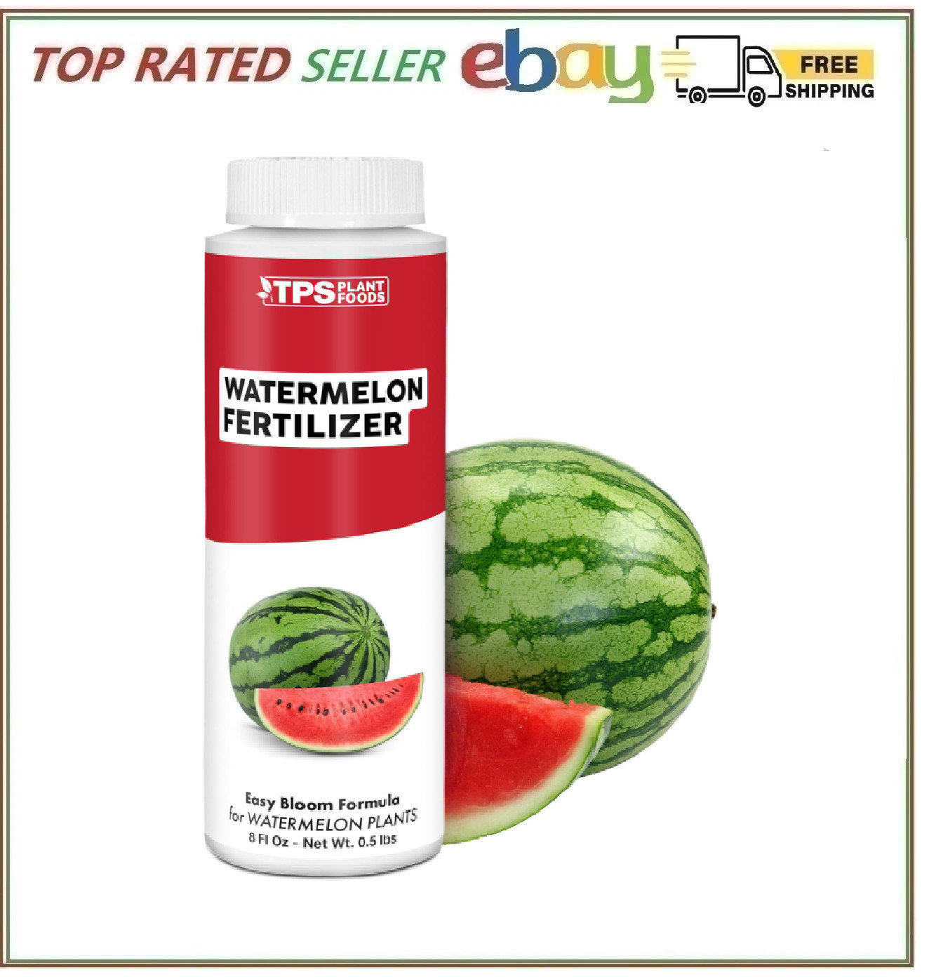 Liquid Watermelon Fertilizer for Bigger Melons, Vines & Strong Roots, 8 oz