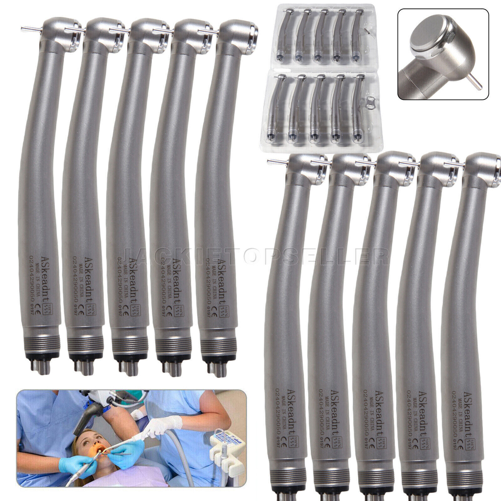 Dental High Speed Handpiece Push Button Air Turbine 4 Hole Midwest 10pcs/1 Pack