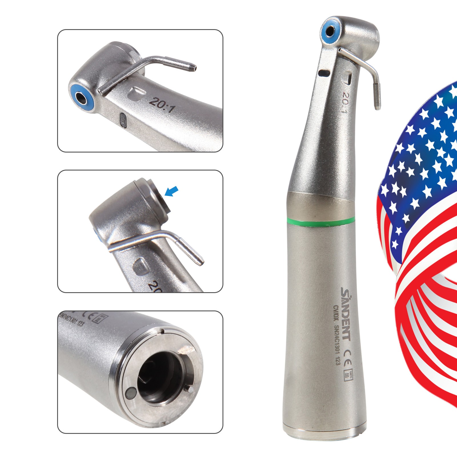 Dental Implant System LED Brushless Motor +20:1 Fiber Handpiece 5.0-60N.cm