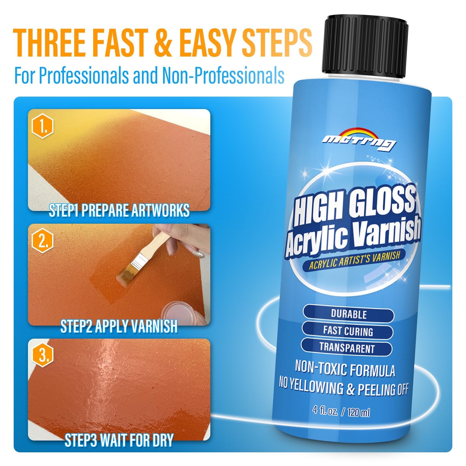 MCTRHG Gloss Varnish for Acrylic Painting, Artist’s Varnish,