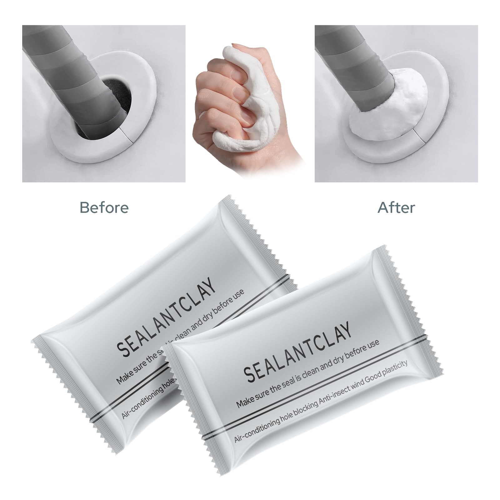 Waterproof Sealant Mastic 6Pack Repair Sealing Clay Wall Hole Drain Putty Mud