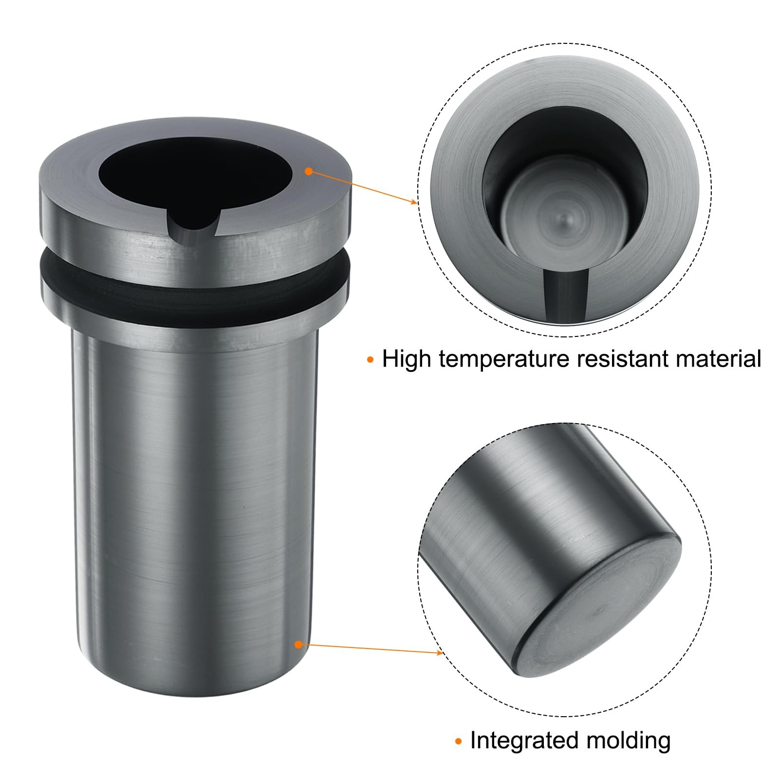 High Purity Graphite Crucible, 0.5kg, 35mm x 100mm H, Melting Gold, Silver, C…