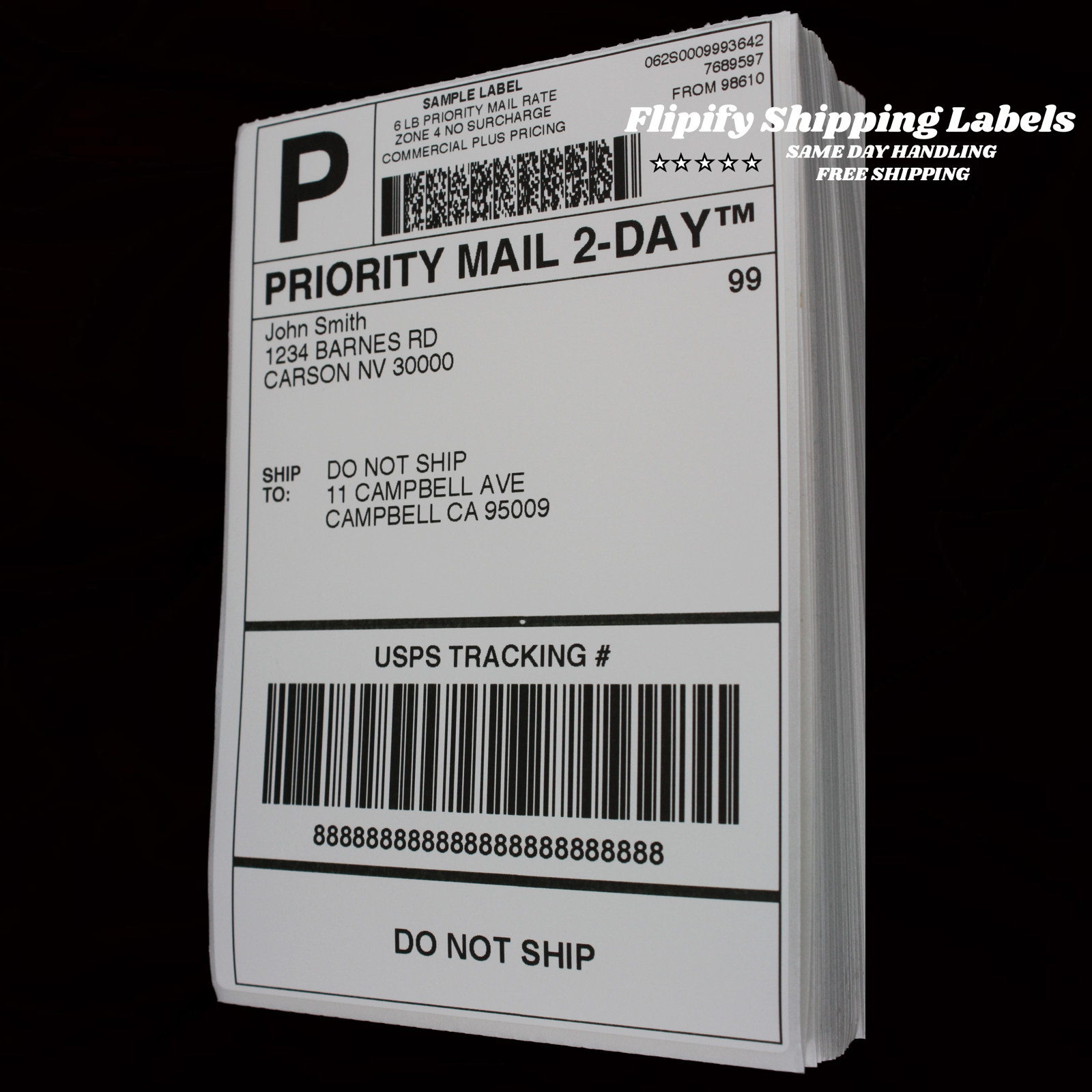 500 4×6 Fanfold Direct Thermal Shipping Labels for Zebra & Rollo Printers