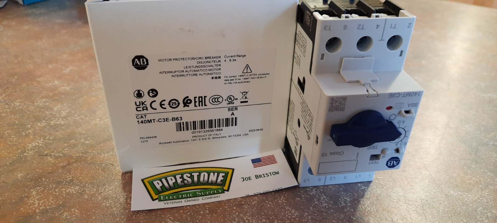 140MT-C3E-B63 Allen Bradley Motor Protector Range 4.-6.3A ** Kentucky stock**