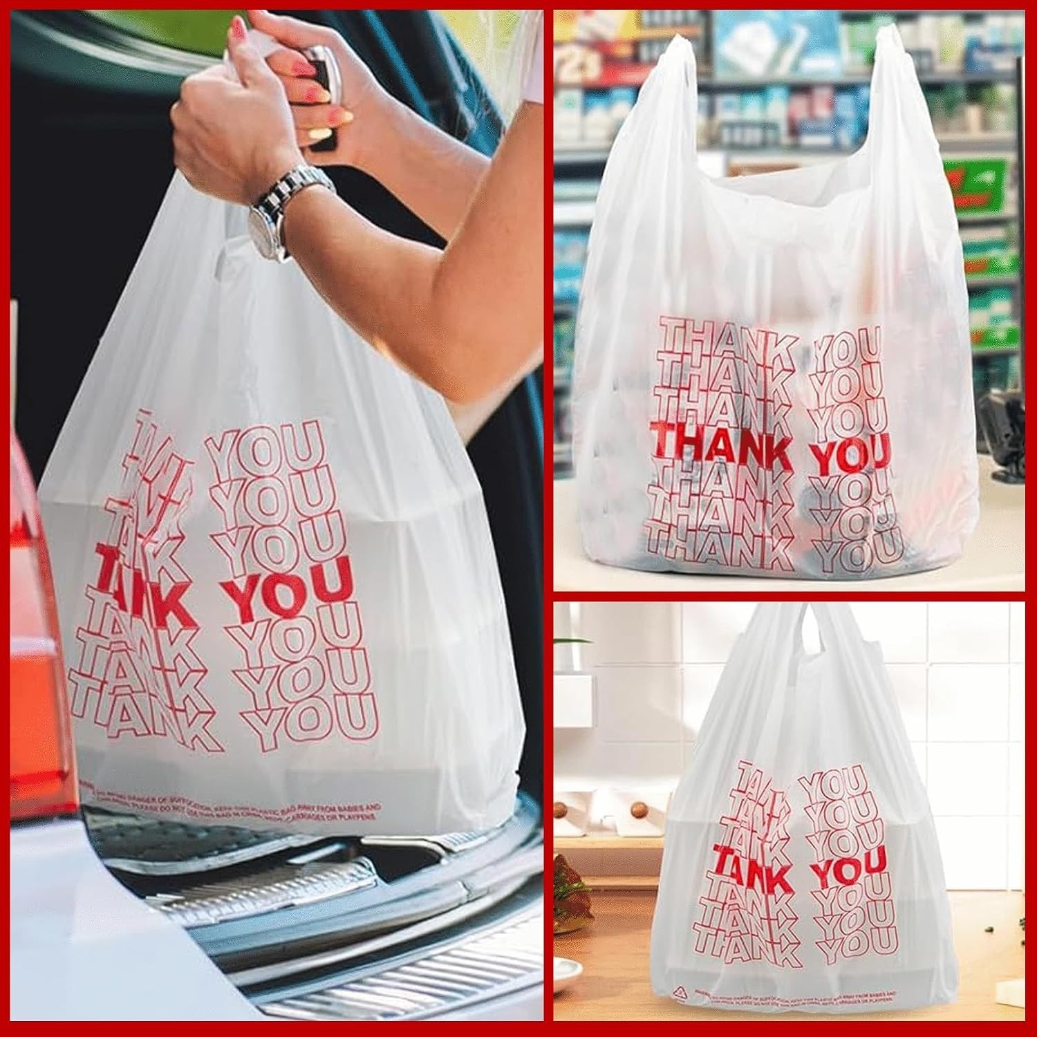 High-Quality 11.5″ x 6.25″ x 21″ Thank You Bags – 500 Count for Small Businesses