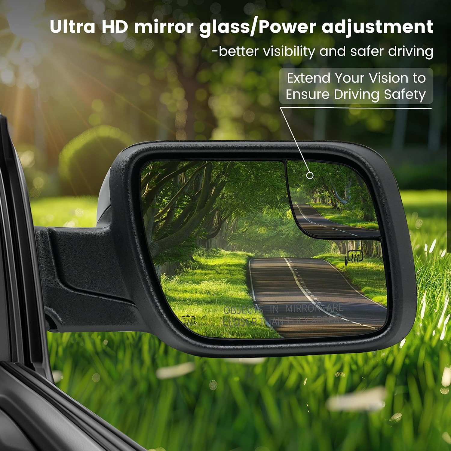 Passenger Right Side Door Mirror for Ford Explorer 2011-2019, with Heated Power