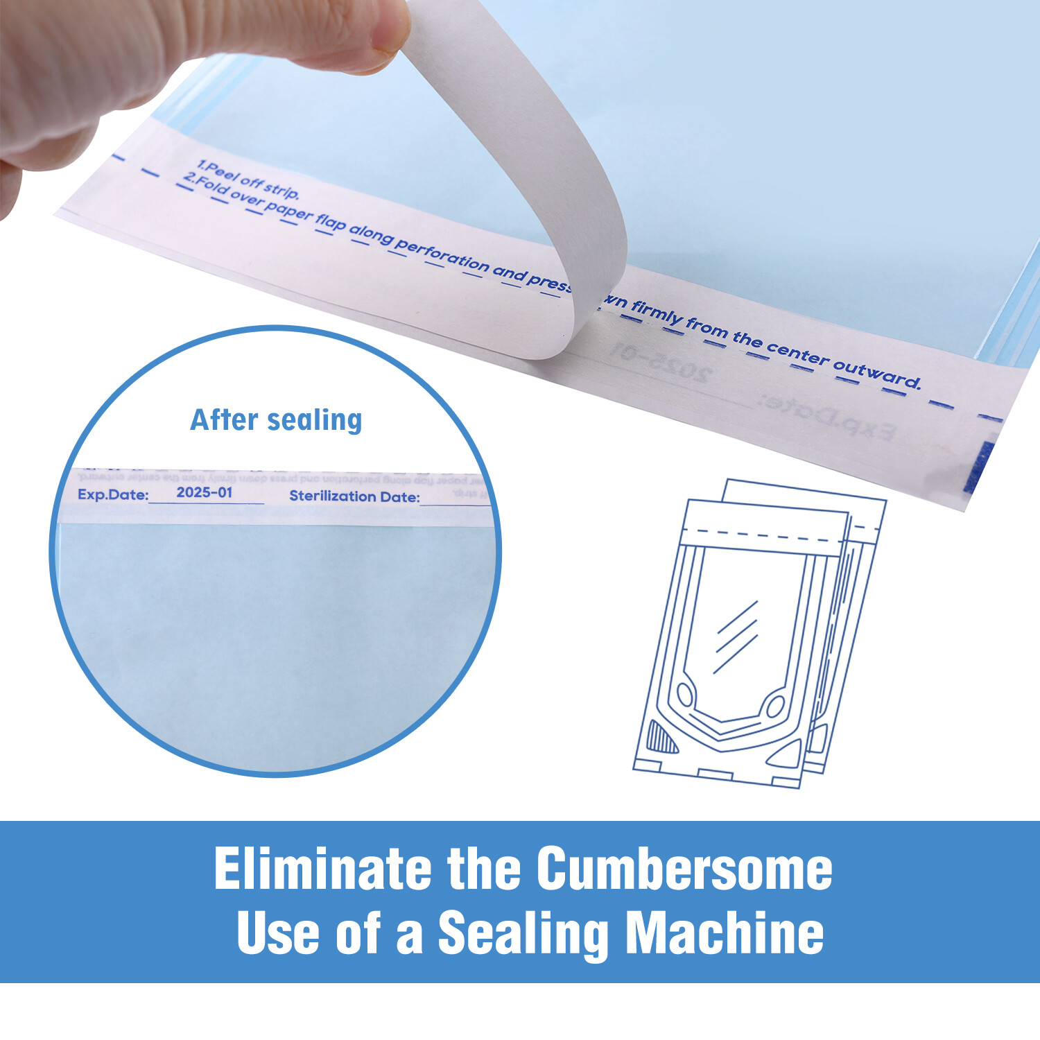 OneMed Dental Self Seal Sterilization Pouches Pouch Autoclave, Sterilizer Bags