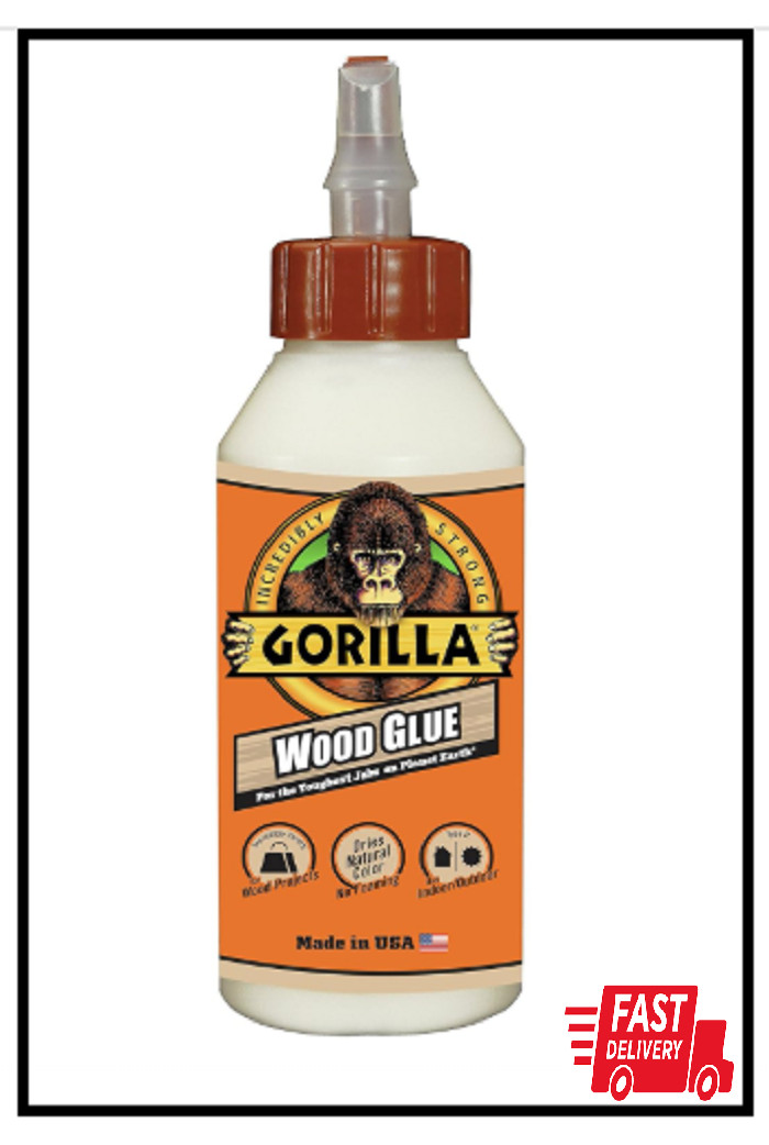 Gorilla Wood Glue; 8 Ounce Bottle; Natural Wood Color; (Pack of 1)