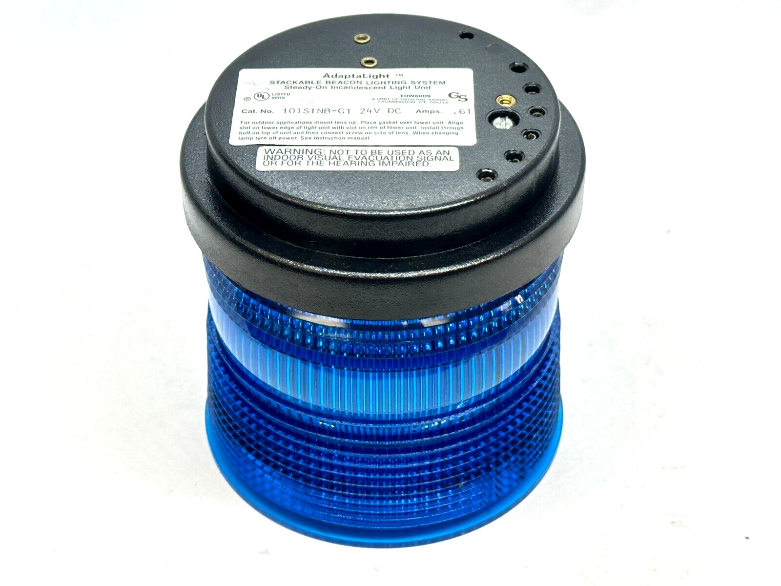 Edwards 101SINB-G1 AdaptaLight 101 Series Stackable Beacon Light Blue .61A 24VDC