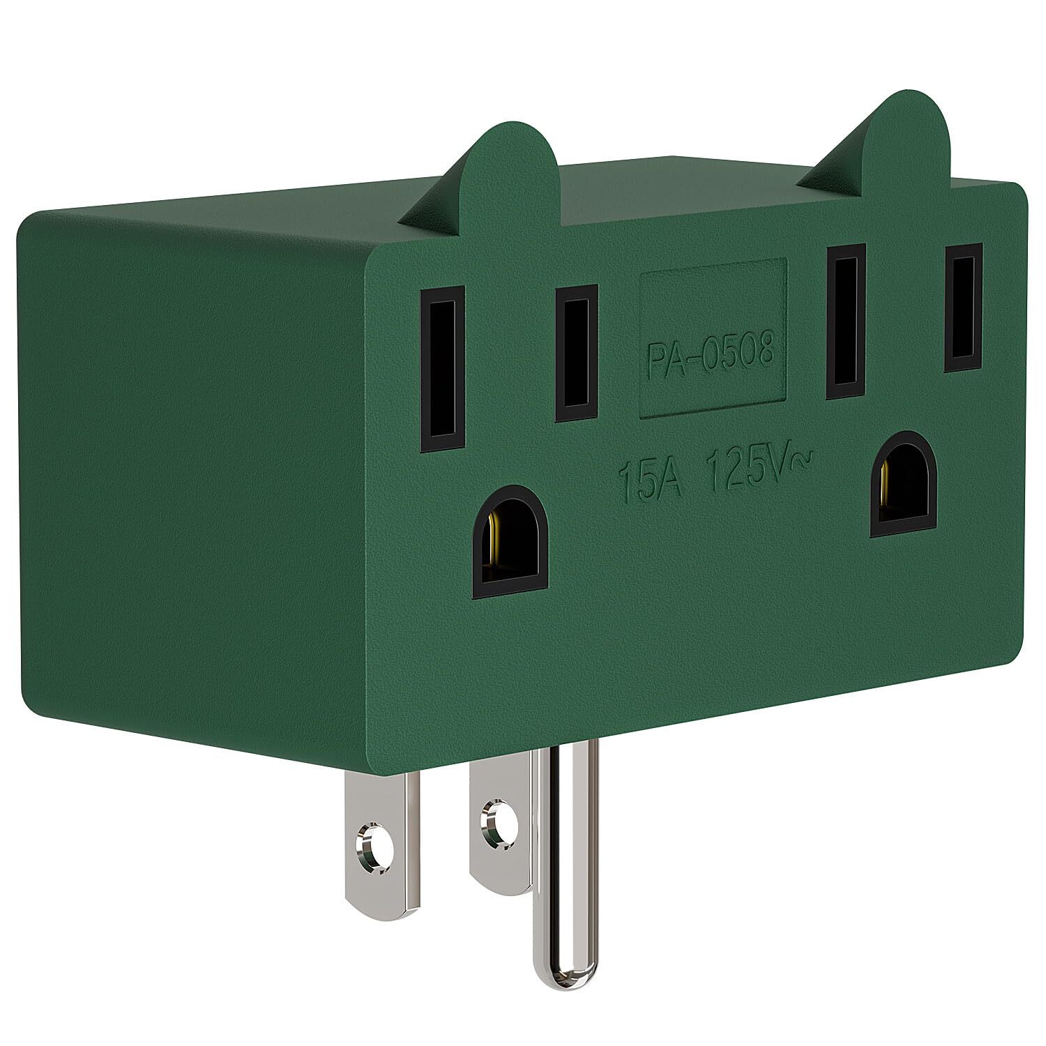 90 Degree Right Angled Adaptor USA 3 Prong Male Female Power Adapter Green PA