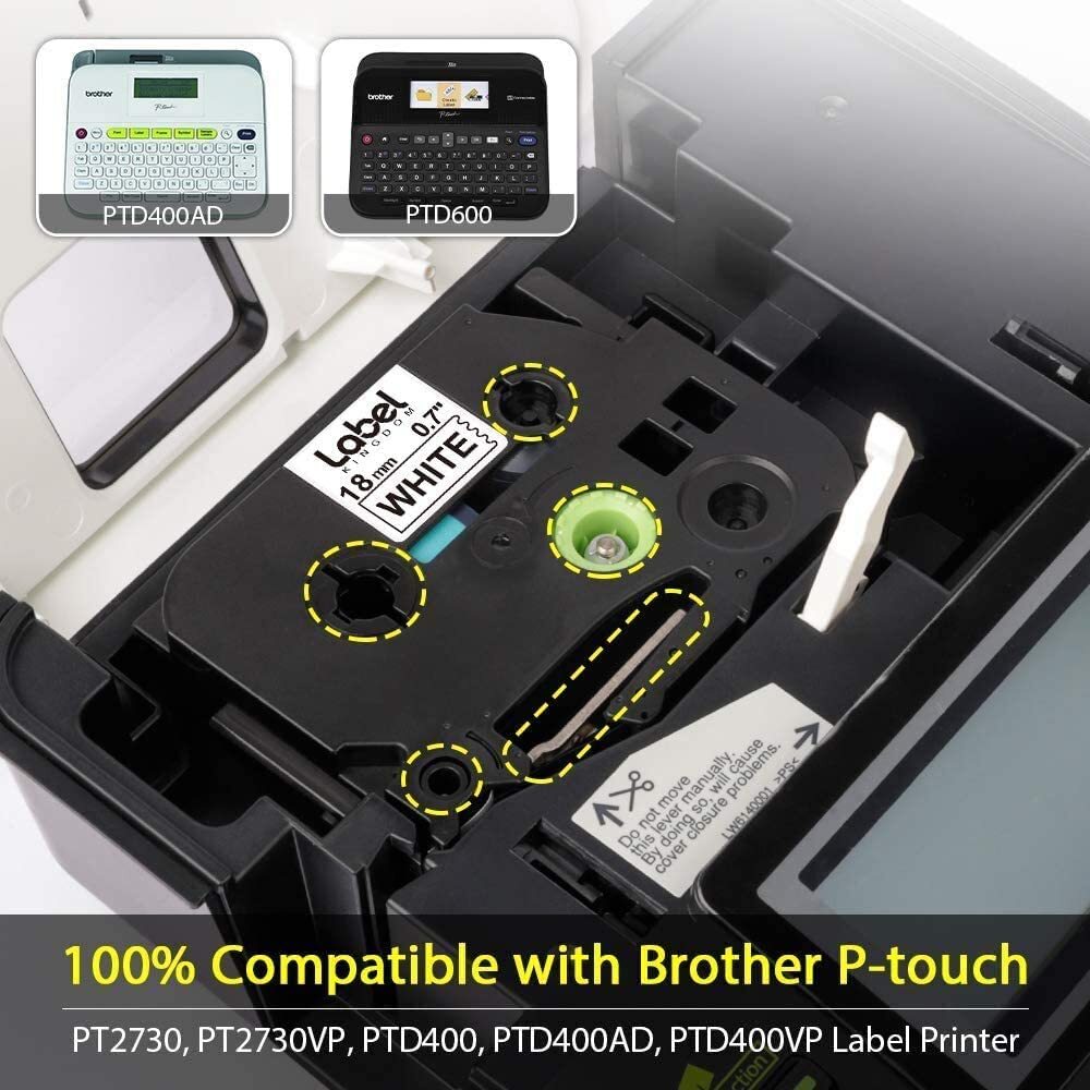 10X Brother TZe-241 18mm Laminated P-Touch Label Tape Label Maker PTD400 PTD600