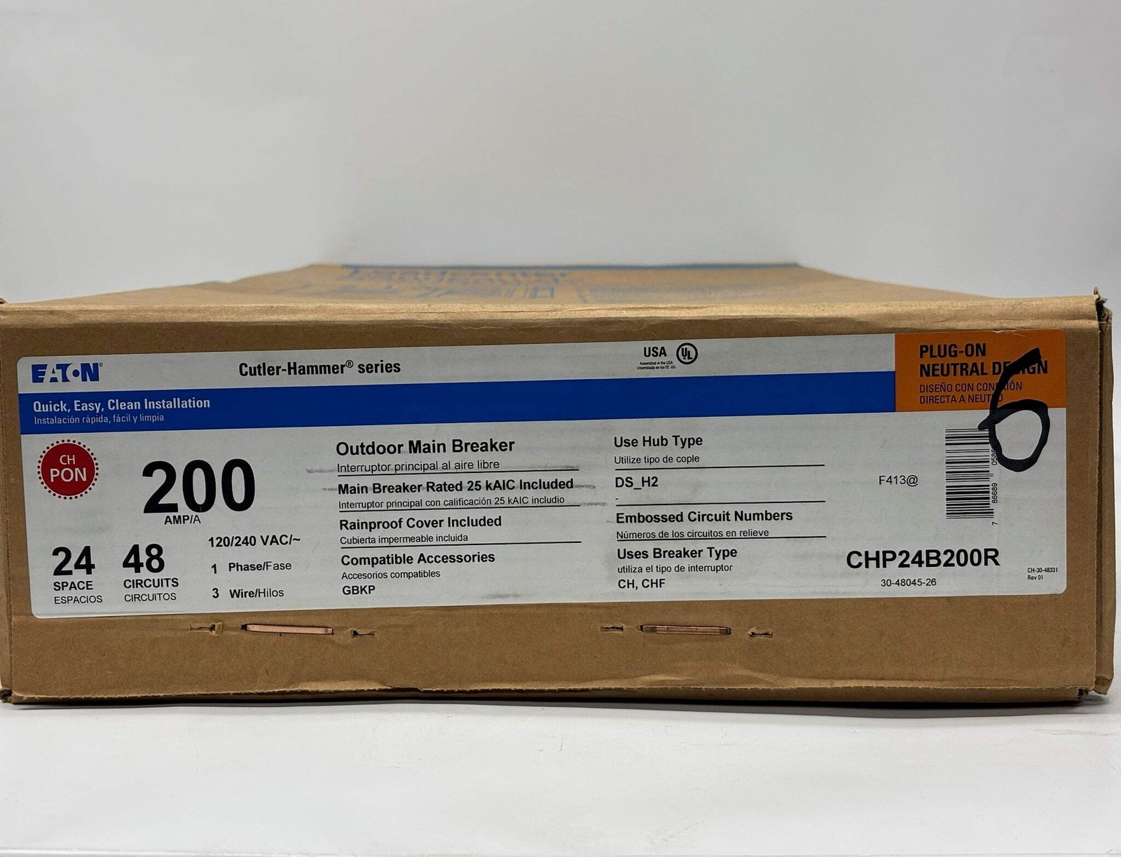 Eaton CHP24B200R Plug On Neutral Design Cutler-Hammer Series 200 AMP
