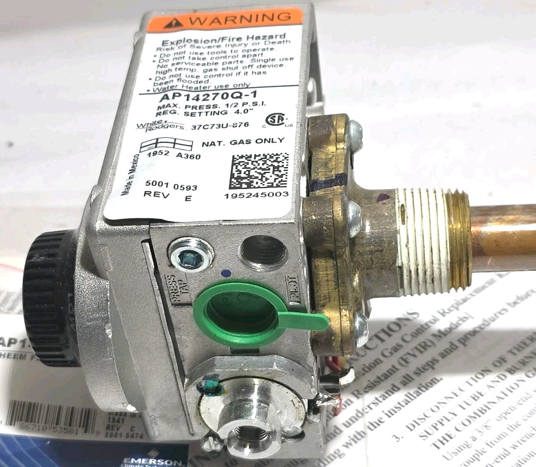 Rheem SP20164 Gas Control Valve (Thermostat) – NG | Rheem Water Heater
