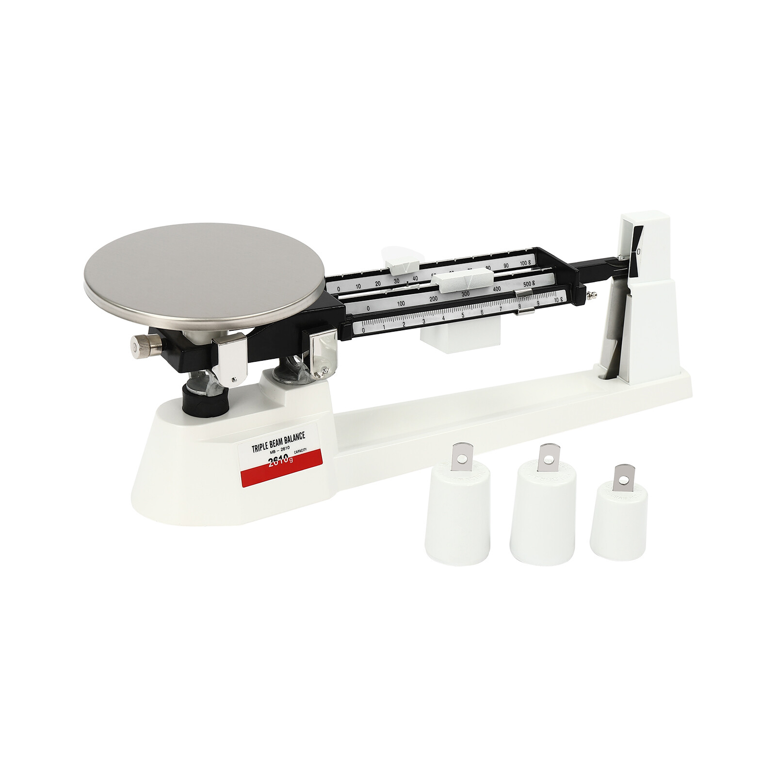 Lab Triple Beam Balance Scale 2610G x 0.1g Stainless Steel Retro Lightweight