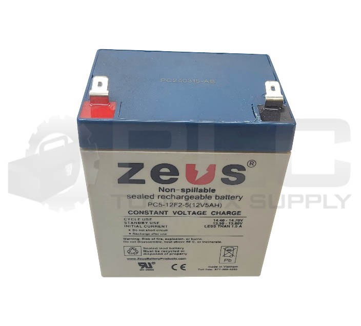 LOT OF 2 NEW ZEUS PC5-12F2-5 NON-SPILLABLE SEALED RECHARGEABLE BATTERY 12V5AH