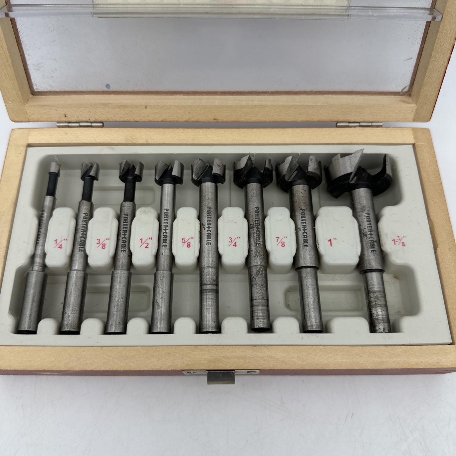 Porter Cable Forstner 8-Piece Bit Set 1/4″ To 1-3/8″ EUC