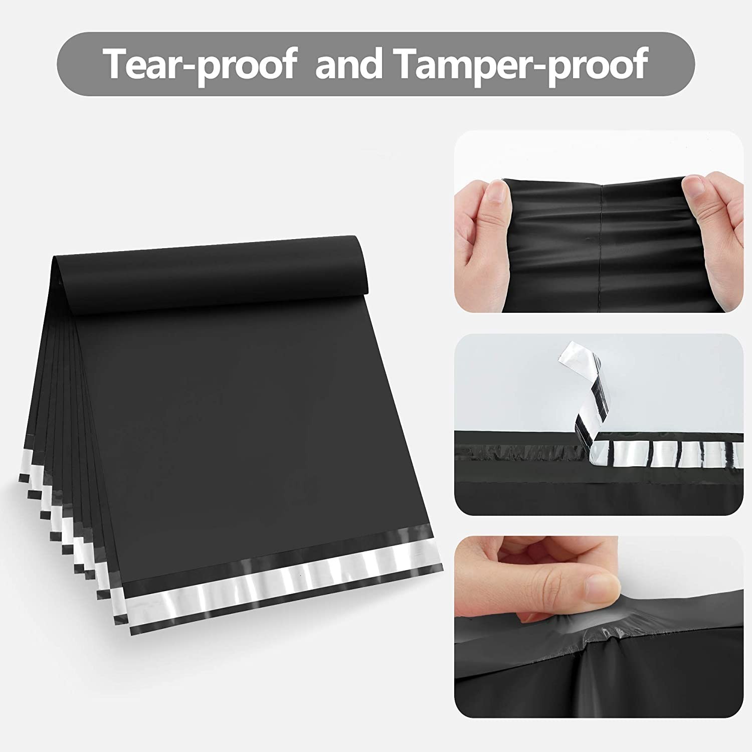 Black Poly Mailers 10×13 Self Seal Shipping Bags Envelopes 2.5 Mil Thick Durable