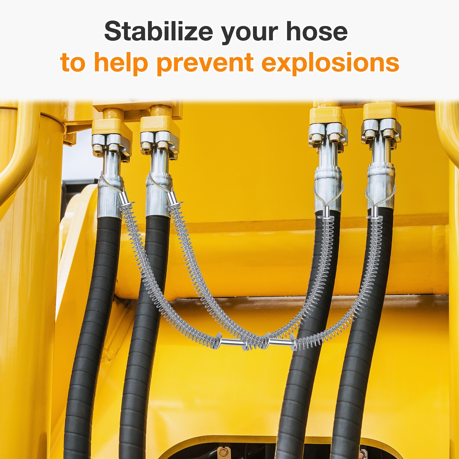 1/8″ x 20″ Hose Whip Safety Cable – Fits 1/2″ to 1-1/4″ Hose 200kg Tensile