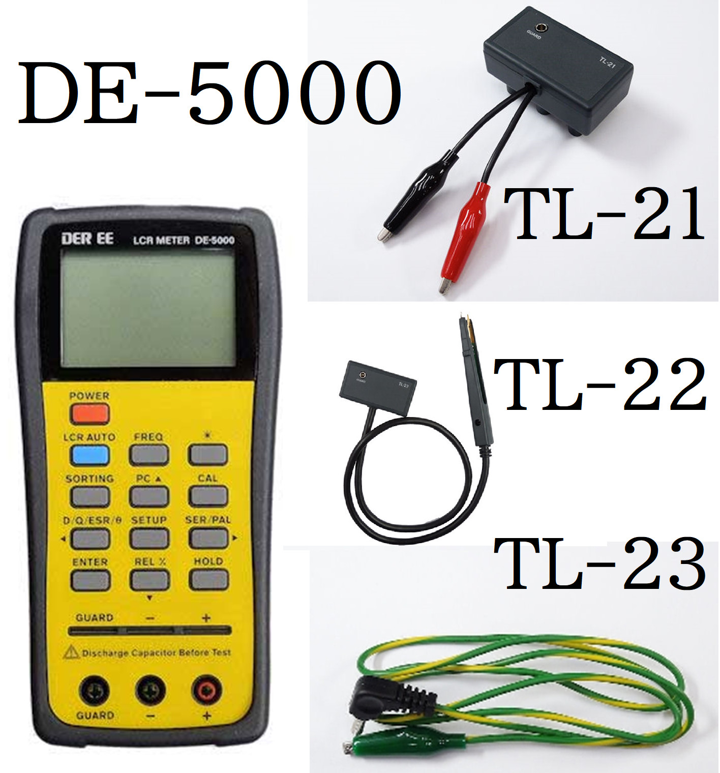 DE-5000 Handheld LCR Meter DE5000 w/ TL-21 TL-22 TL-23 DER EE High Accuracy