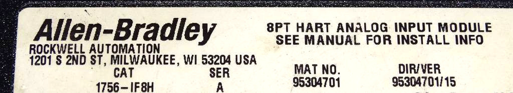 Allen Bradley 1756-IF8H Series A HART Analog Input Module ControlLogix