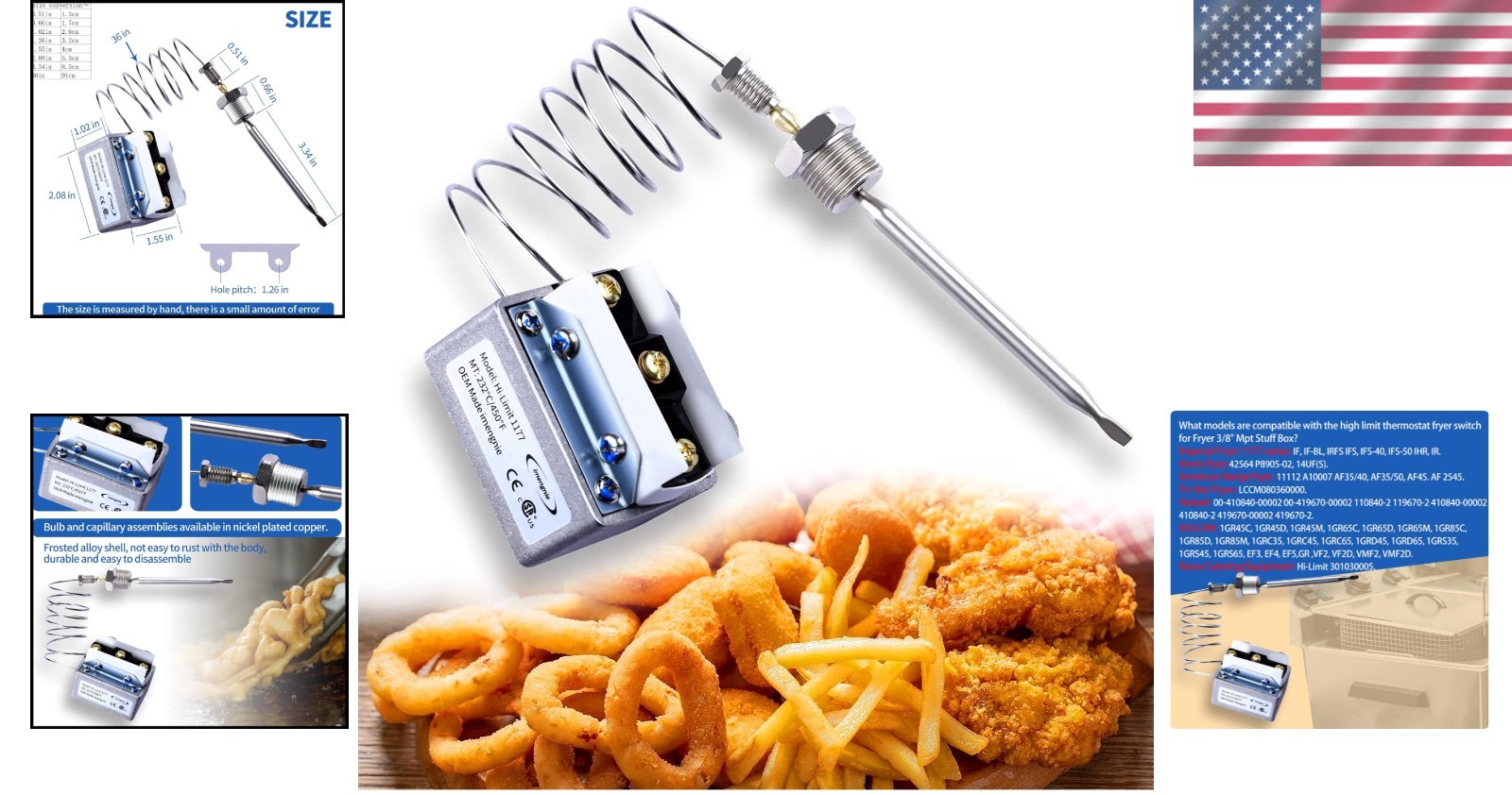 Deep Fryer High Limit Switch Safety Thermostat