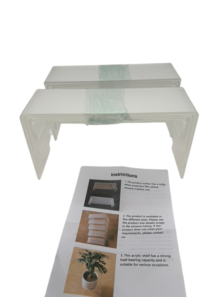 Suneplay Clear Acrylic Display Risers 8 Piece Set Large Decoration Stands