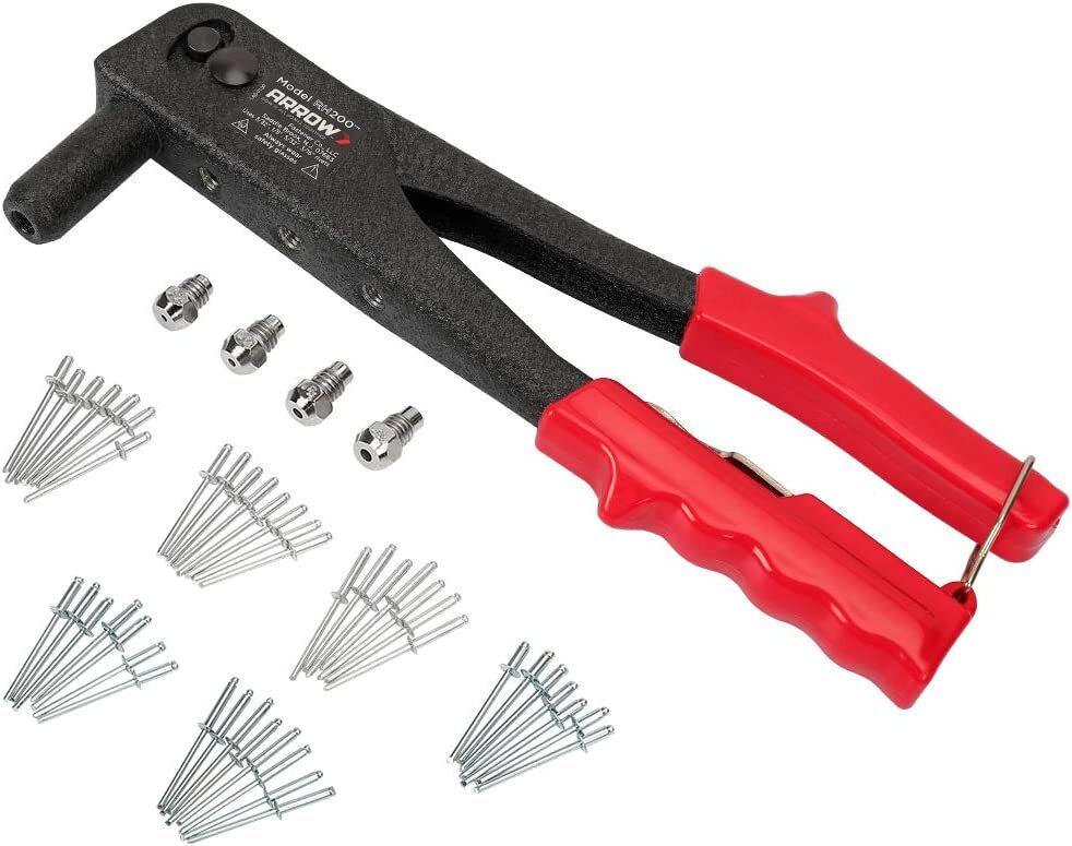 Arrow Heavy Duty Riveter Kit, Professional Pop Rivet Gun w/Assorted 120 Rivets