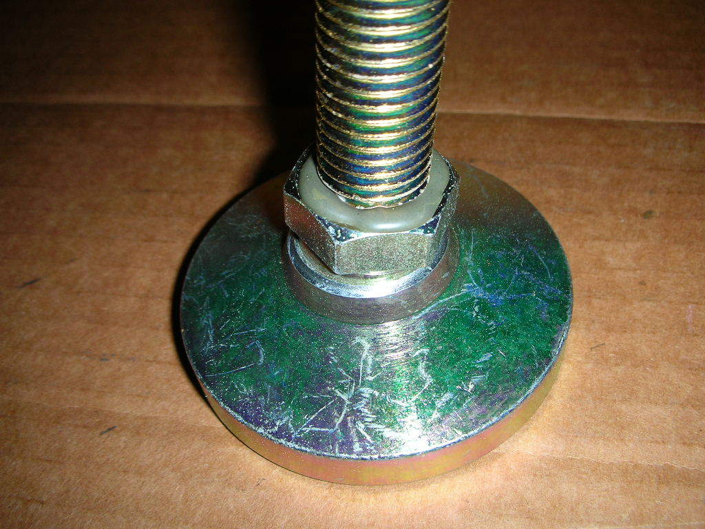 IEC Swivel Leveling Mount 3″ Dia 3/4-10 Stud x 7-5/8 L 7200# Rated Gold-Zinc USA