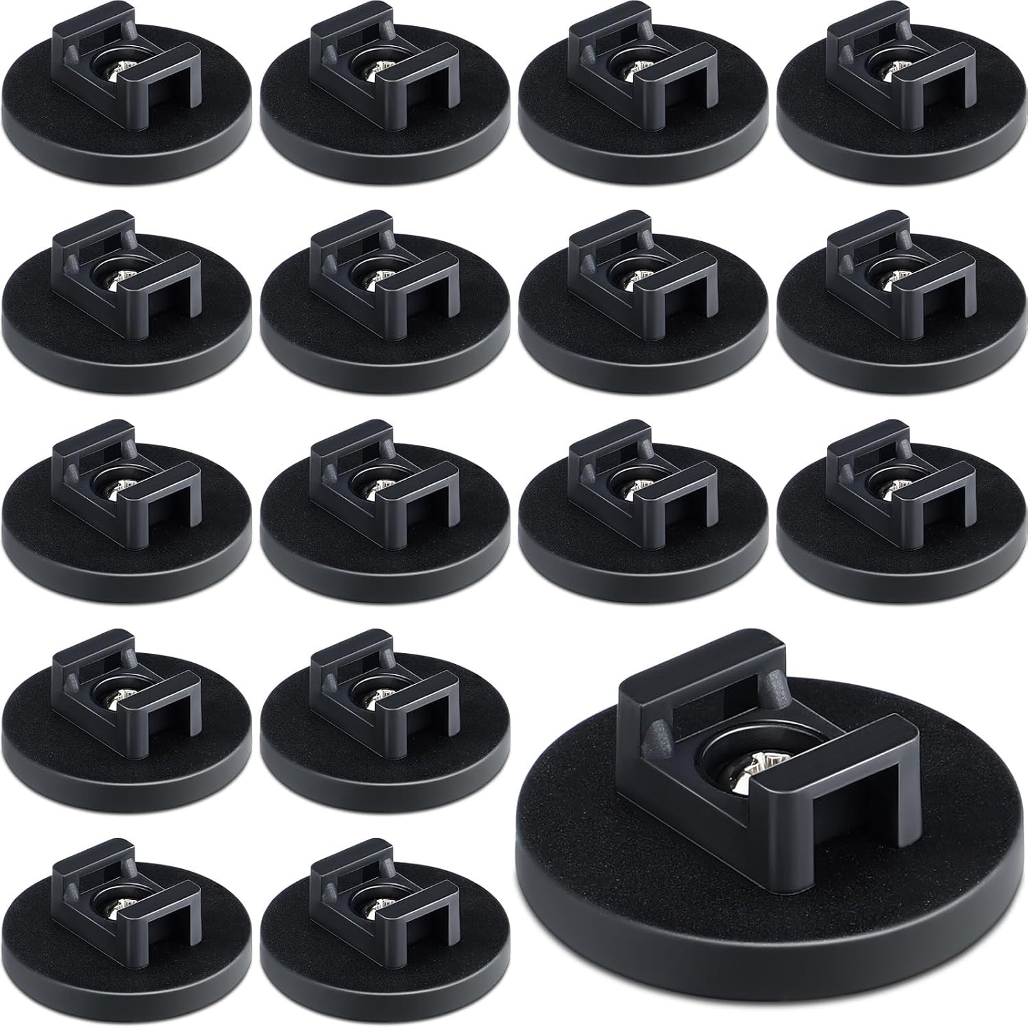 15 Pcs Magnetic Zip Tie Mount Base Black Magnetic Cable Clips Wire Holder Multip