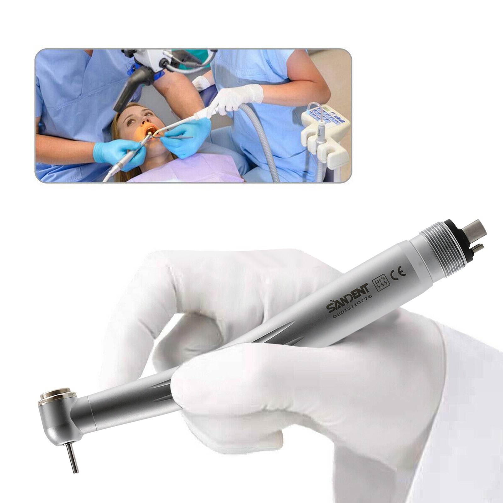 10 SANDENT NSK Style Dental High Speed Handpiece Push Button Standard Head 4Hole