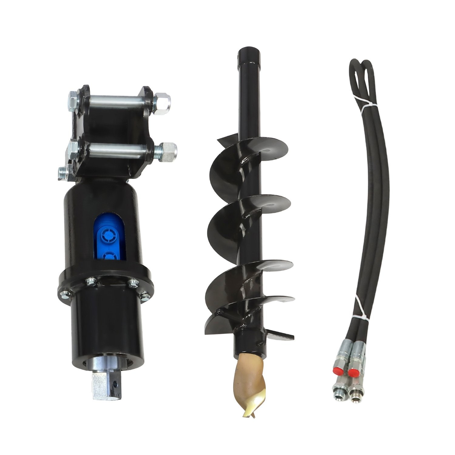 Mini Excavator Attachment 200mm Hydraulic Auger Drill For 1T-1.5Ton Mini Digger