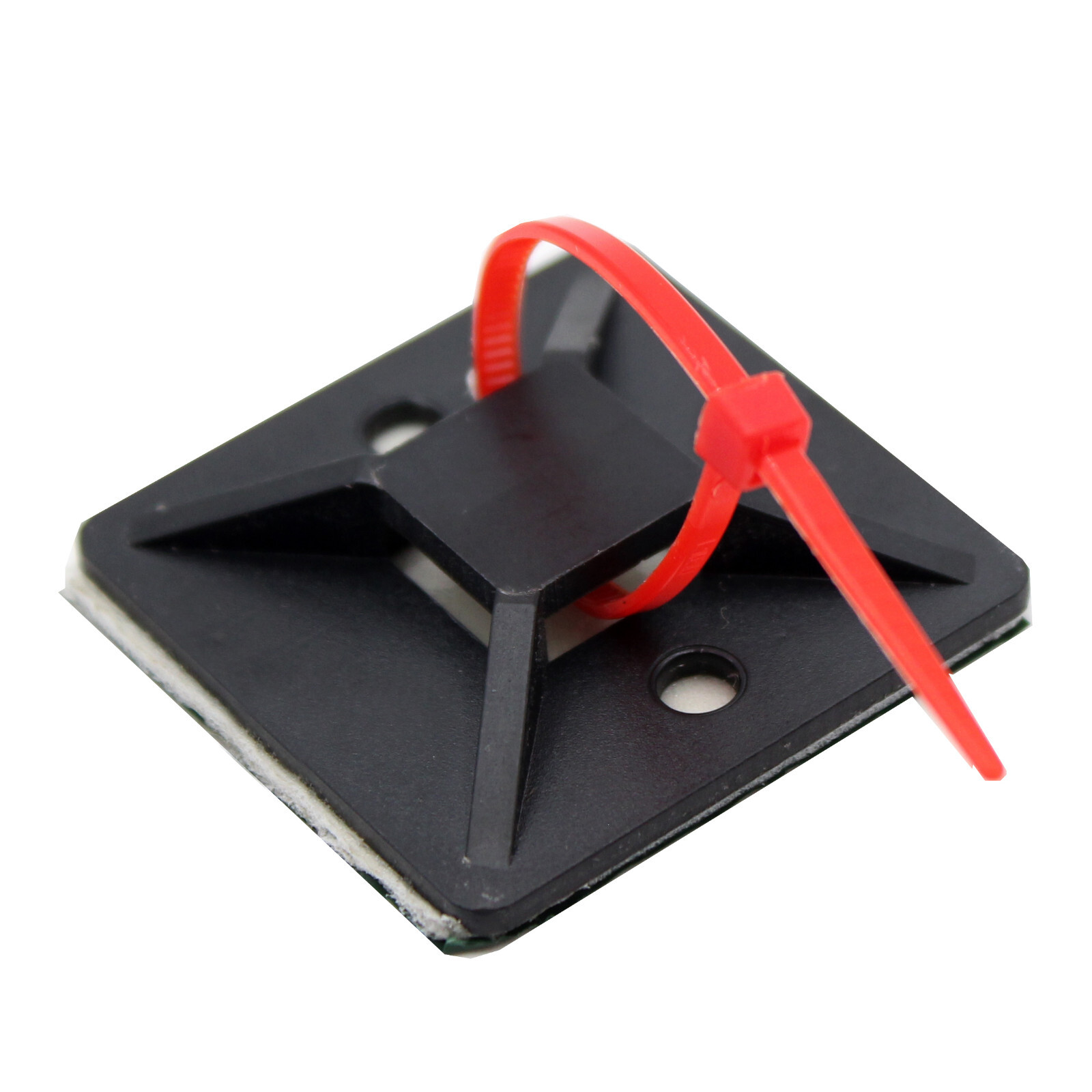Adhesive Backed Mounting Bases – 50 Pack – Black / White – Electriduct