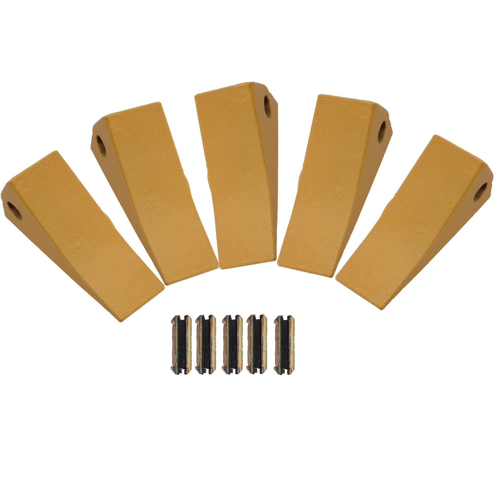 5PCS Universal Bucket Teeth w/ Pins 23, 230, 230SP for Backhoe / Skid / Mini Ex