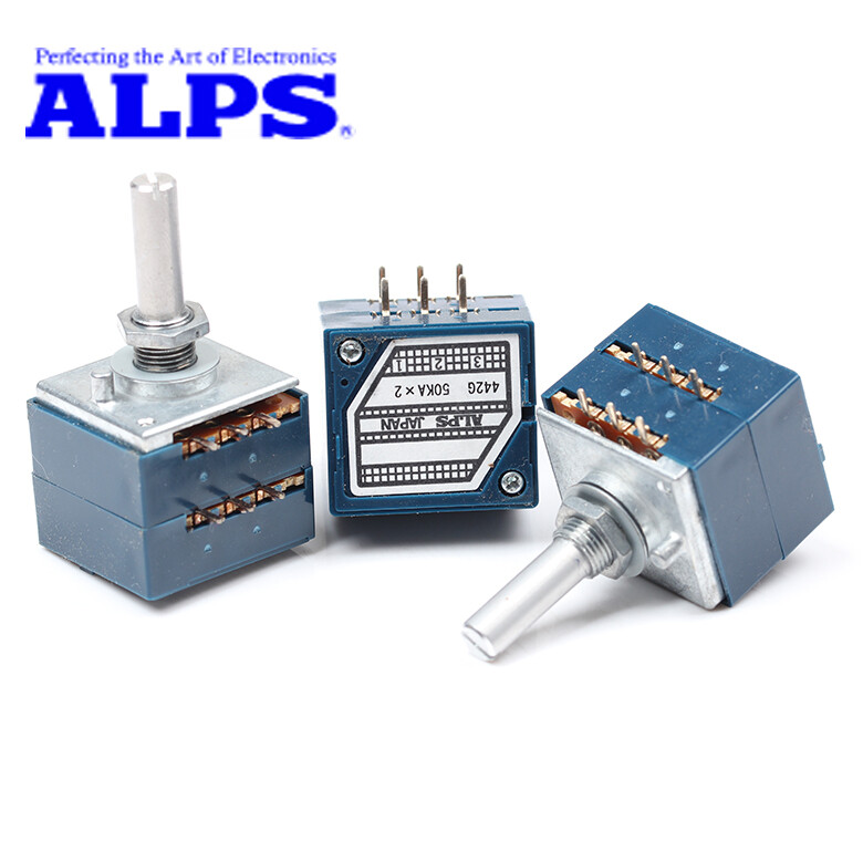 1Pcs Japan ALPS RK27 Duplex HiFi volume potentiometer 6Pins A10K 50K 100K 250K