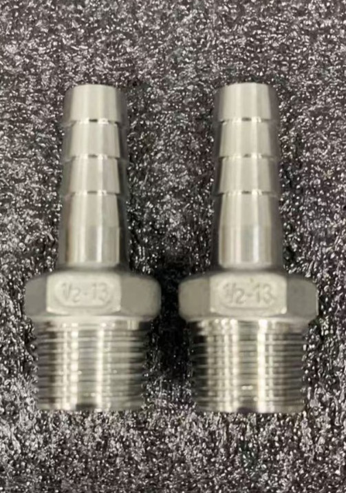 2 Pcs. 1/2″ Barbed 13mm 1/2″ NPT Male 304 Stainless Steel Barb Hose Fitting