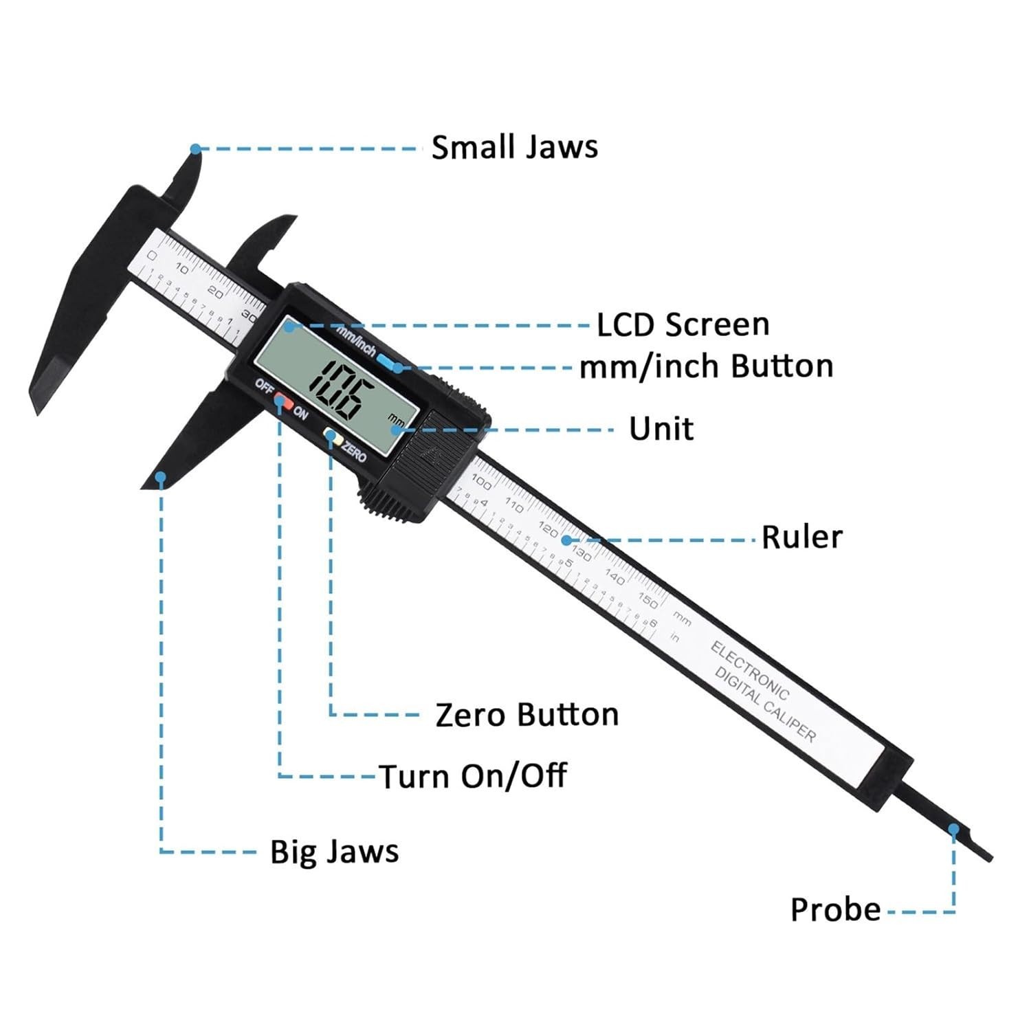 Adoric Electronic Micrometer Caliper 0-6” – Auto-Off, Lightweight & Durable