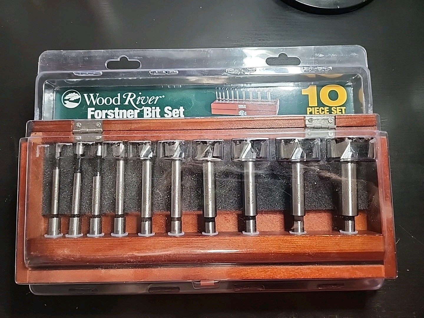 NIB Wood River 147069 10 Piece Forstner & Multi-spur Bit Set 3/8″