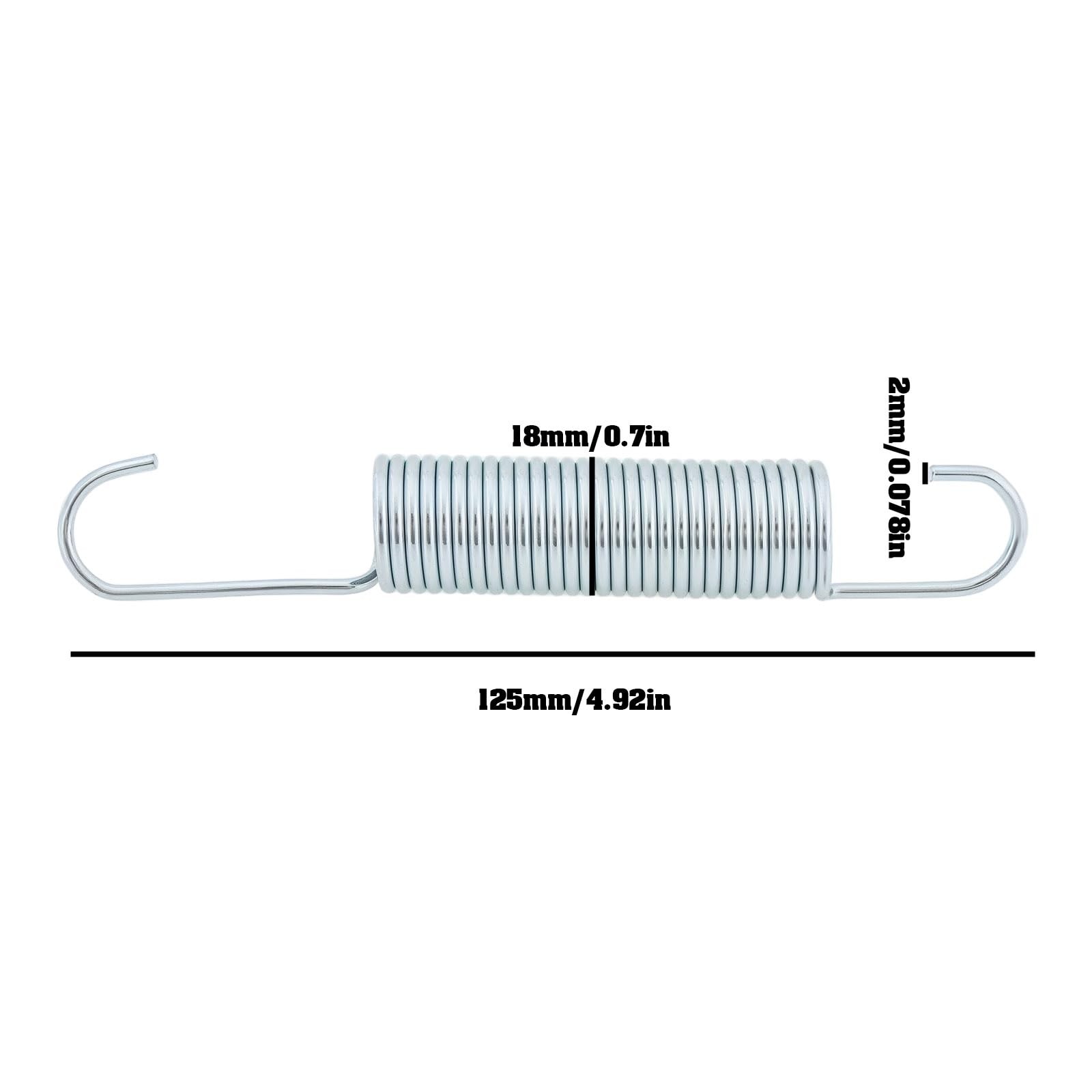 4 PCS 125x18x2mm Recliner Springs Galvanized Steel Dual Hook Tension Springs