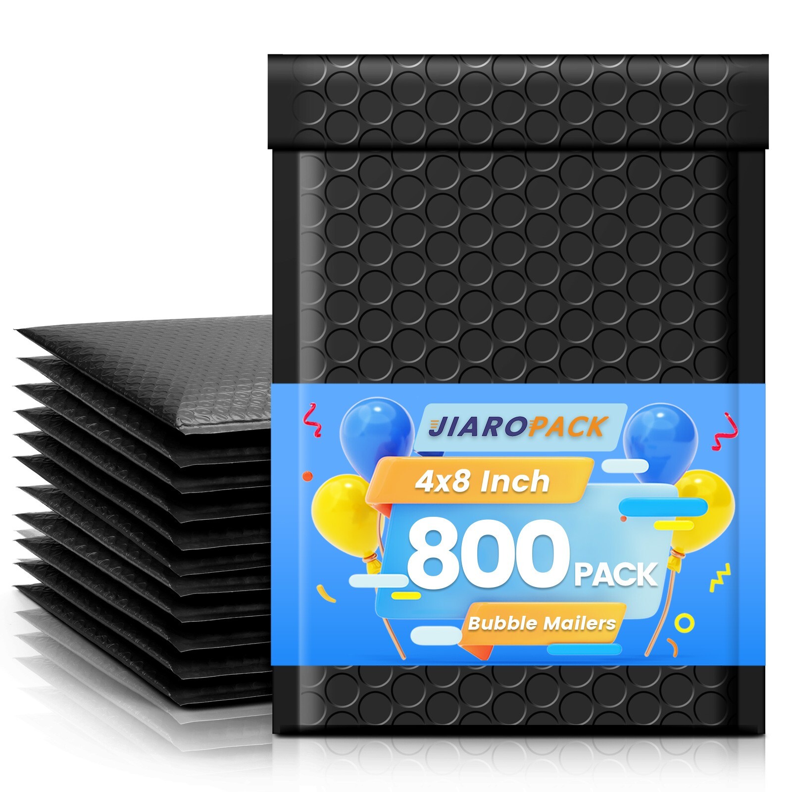 800x Bulk Bubble Mailers 4×8 Small Padded Envelopes Mailing Bags 4×7 Black #000