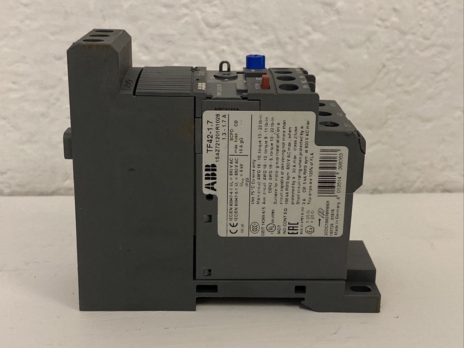 ABB TF42-1.7 1SAZ721201R1028 Thermal Overload Relay
