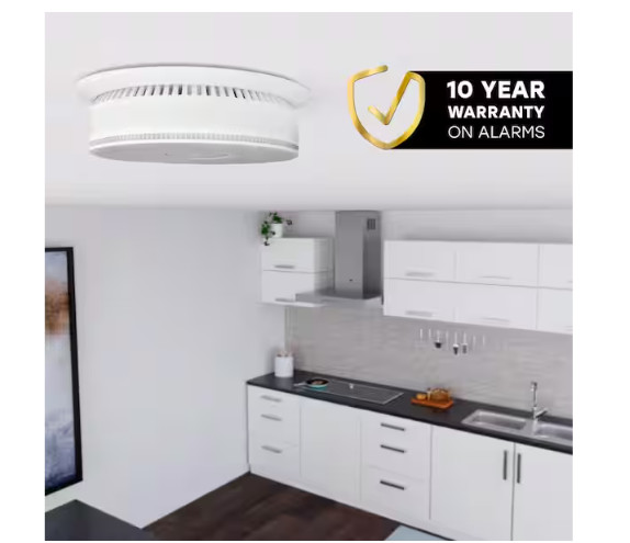 USI Hardwired and 1-Year Battery Backup Smoke Detector with Photoelectric Sensor