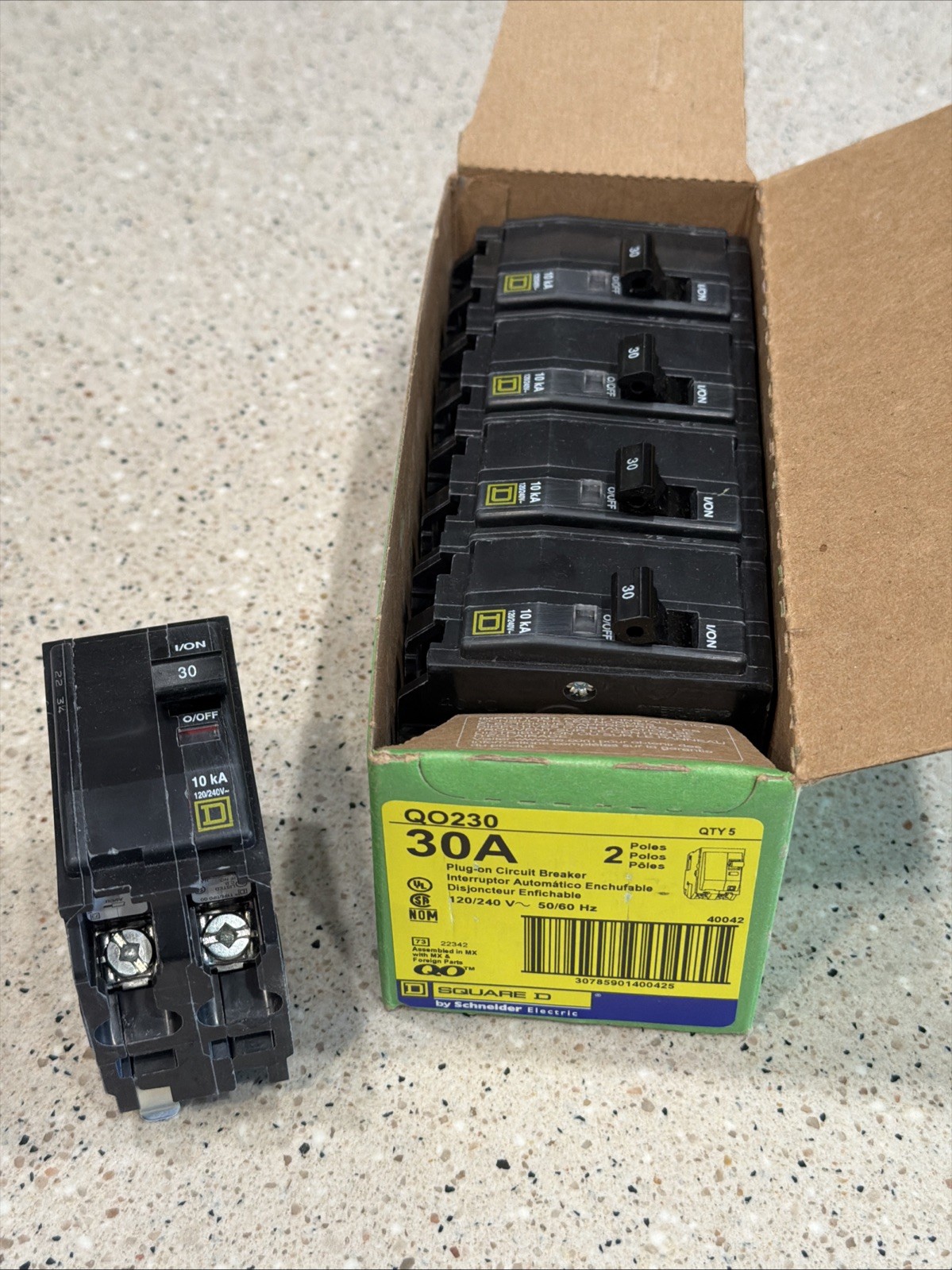 Square D QO230 (5 PACK) 2P 30A 120/240V Circuit Breaker *US SELLER LOT OF 5 NEW*